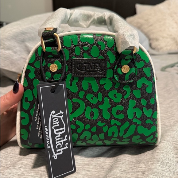 NWT Von Dutch Black and Green Mini Bag - Picture 2 of 4